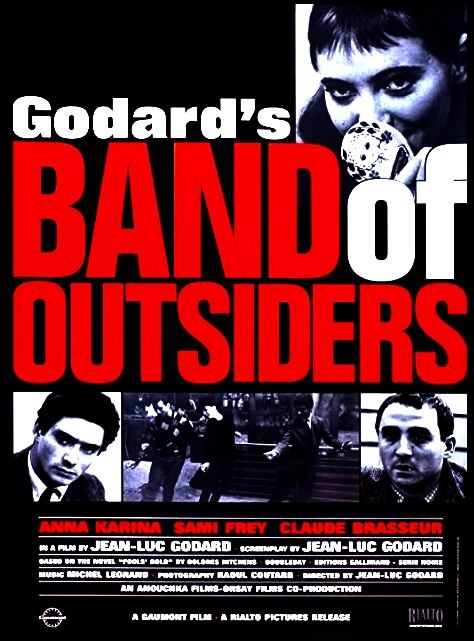 In 'Band of Outsiders' (1964), Franz (Sami Frey), Arthur (Claude Brasseur) and Odile (Anna Karina), infected with a sense of ennui, dance the Madison in a cafe, race through the Louvre ... and plot a deadly crime. Jean-Luc Godard co-wrote and directed. #filmnoir #FrenchNewWave