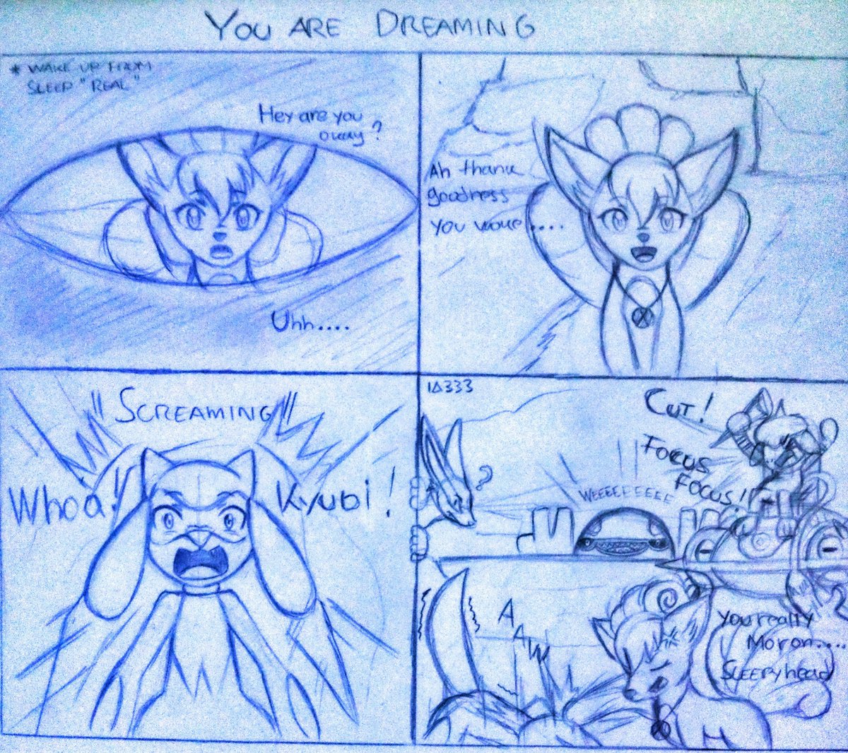 iDeltaSarc333's tweet photo. ※You Are Dreaming※
[PMD EoS Parody Comic 4 Panel]

They was doing making a Film about The Exploration but in the first Time or much theres had a Fail....thanks sleepyhead

#Pokemon 
#MysteryDungeon 
#ExplorerofSky https://t.co/XYl4mtYiit