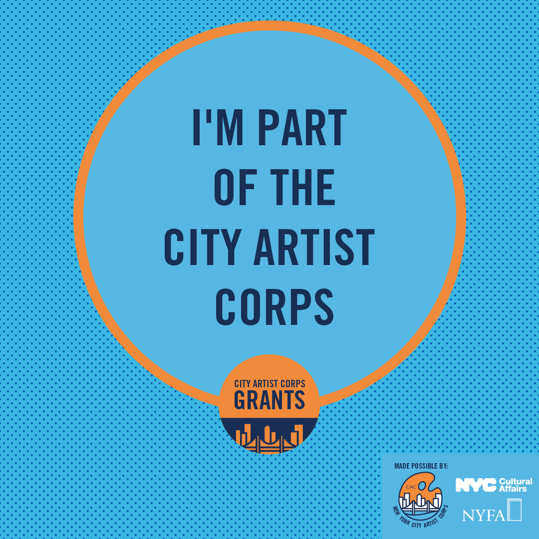 I’m part of the #CityArtistCorps! Excited for this $5,000 grant and to share FGD with you on STAY TUNED FOR DEETS! Thanks to <a href="/nyfacurrent/">NYFA</a>, <a href="/NYCulture/">NYC Cultural Affairs</a>, <a href="/QueensTheatre/">Queens Theatre</a>, and <a href="/MadeinNY/">NYC Mayor's Office of Media & Entertainment</a> for the support!