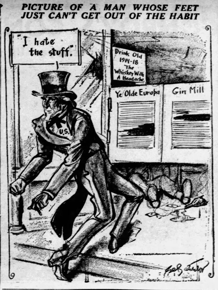 fredvultee's tweet photo. Why can't Uncle Sam stay out of Ye Olde Europe Gin Mill? Come talk about prewar isolationist editorial cartoons with @dtfrazierABD and me on Thursday! #AEJMC21 #WSU_Com https://t.co/ECRQ73mSpE