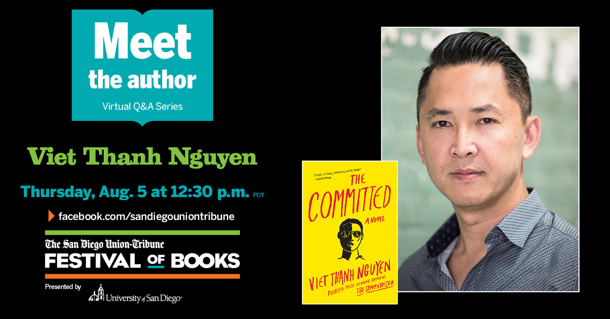 SDUTFOB's tweet photo. Join Viet Thanh Nguyen tomorrow for Author Q&amp;A on Facebook Live. Moderated by Fox 5 San Diego anchor Kathleen Bade. #GrabABook https://t.co/wRRah6uvRL