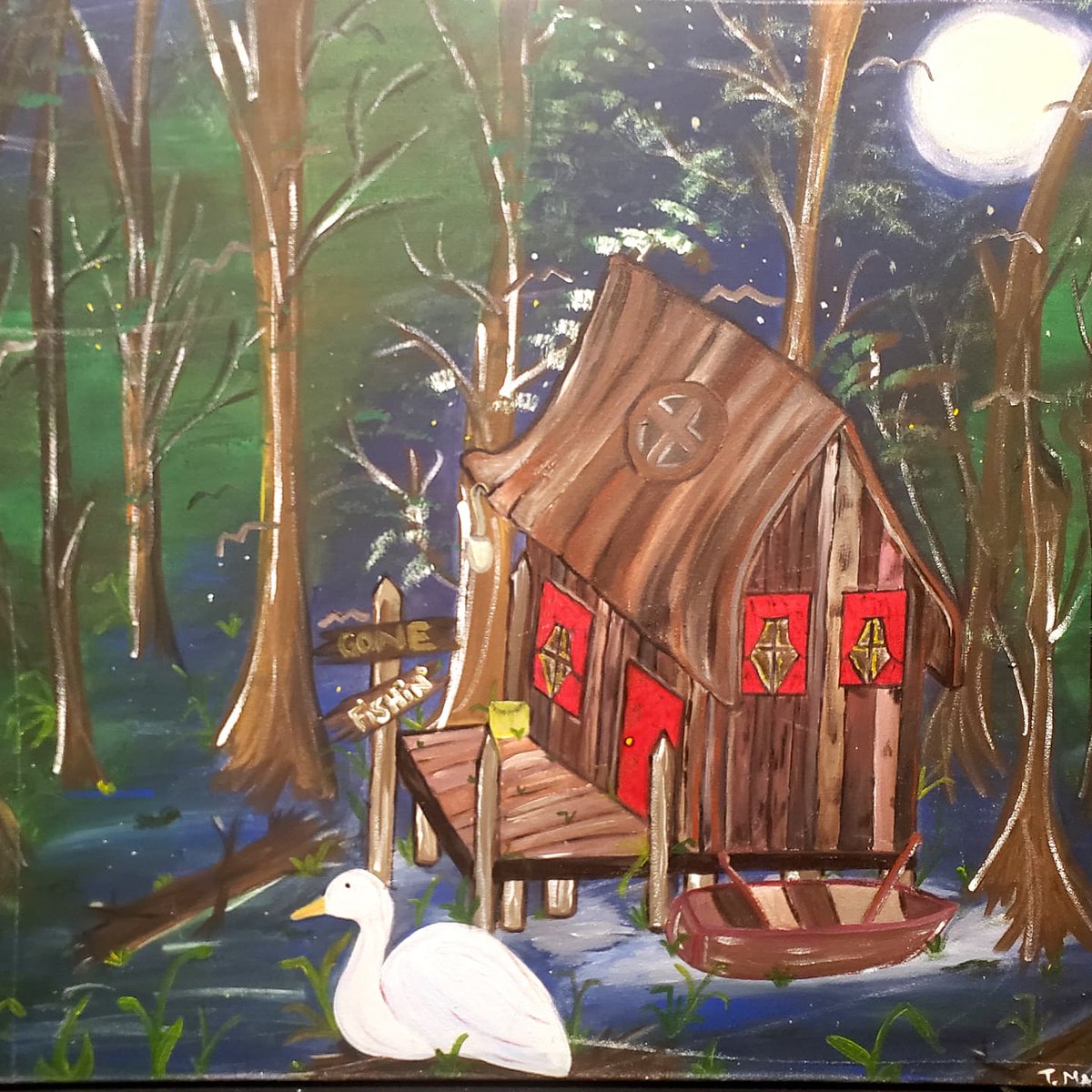 TMaynardArt's tweet photo. The Bayou 
Created by Artist Teigan Maynard 
Painting Information:
Medium: Acrylic on Canvas
Size: 24x30 inches
Finish: Varnish
Orinigal Painting
https://t.co/YiVqa0mm1C 
This painting represents Louisiana Bayou areas. 
Thank you for supporting Living Artist!! https://t.co/7s9ztOmoRI