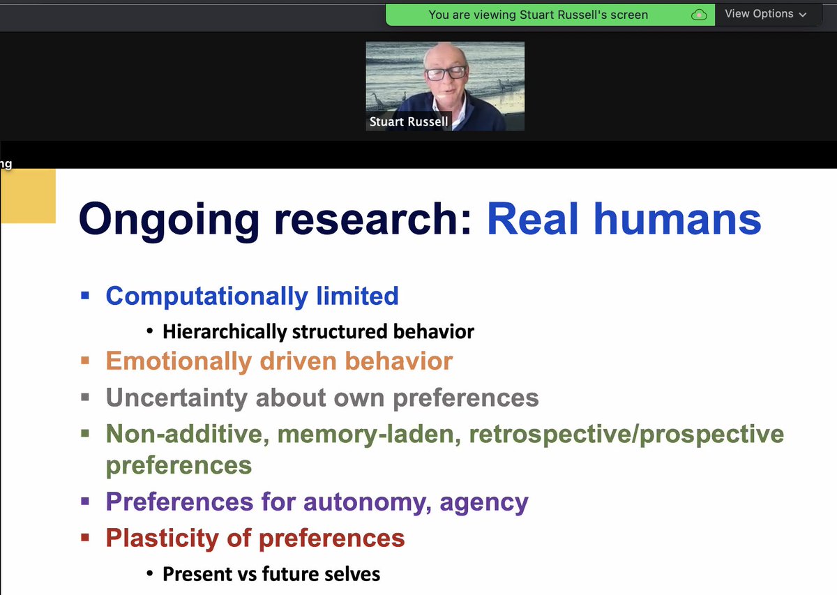 Stuart Russell: whose preferences should the machine/AI shouldl try to satisfy? me today or me tomorrow? @MonashDFI #MonashPratoDialogue