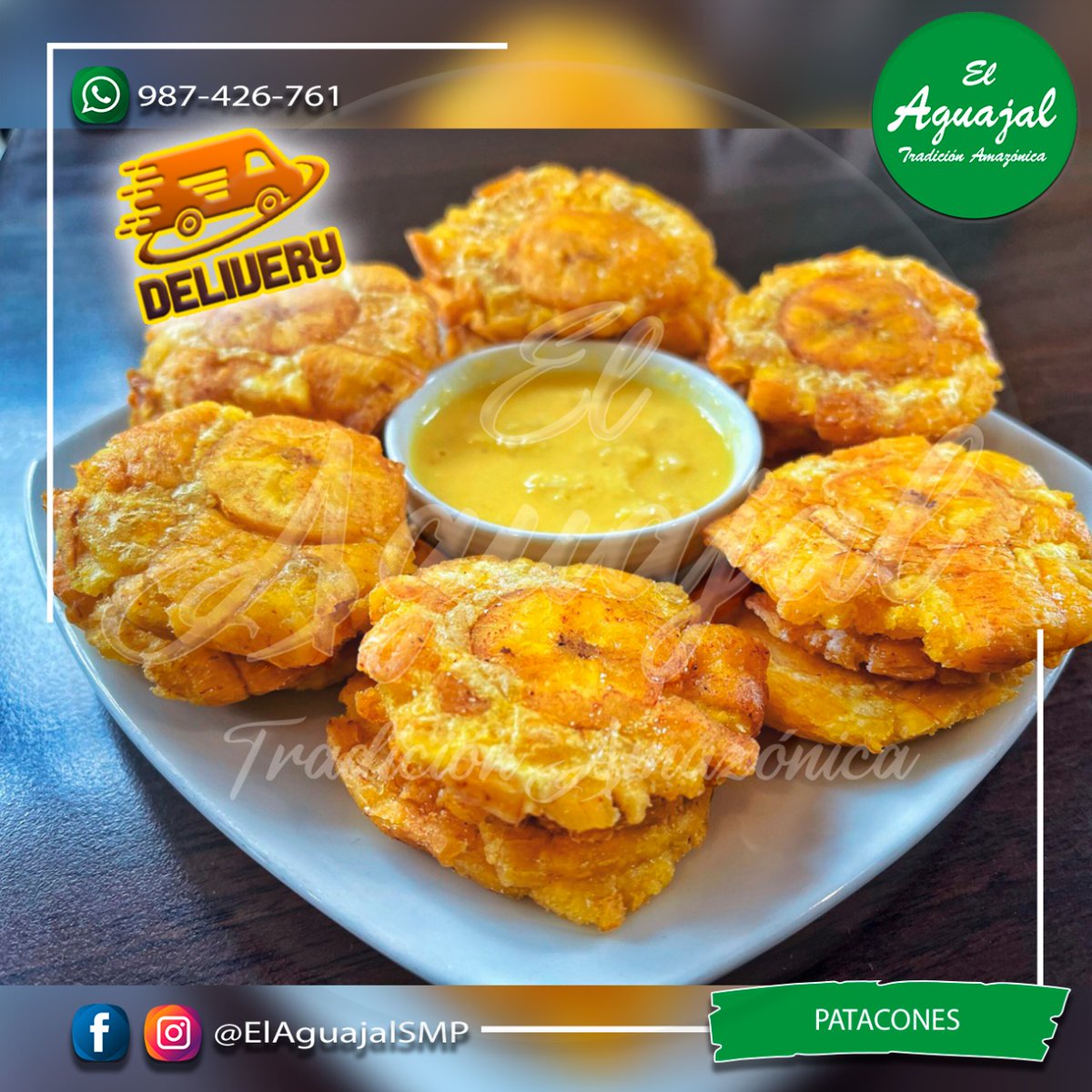 ElAguajalSMP's tweet photo. Patacones y su ají de cocona, combinación perfecta 🍴🥗🥳🌴 WhatsApp 987426761. https://t.co/Inrq2xISht