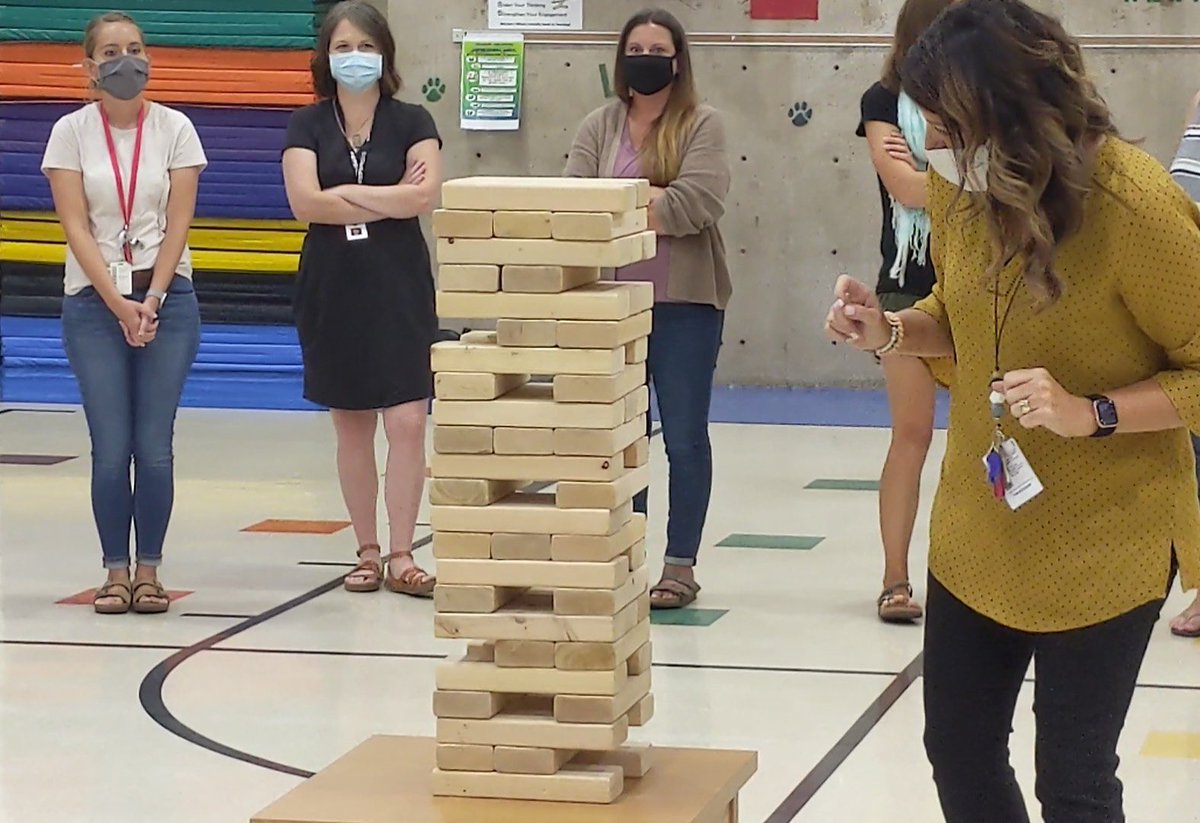 mcleanwildcats's tweet image. Team building-Giant Jenga style! Staff answered the question on the block they pulled. All staff got through without a fall...a sign of good things to come! Welcome back McLean staff!! #WildForMclean #wpsproud #WPSIgniteLearning
