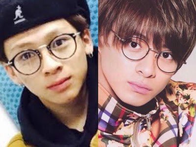 めがねをかけた平野歩夢と平野紫輝