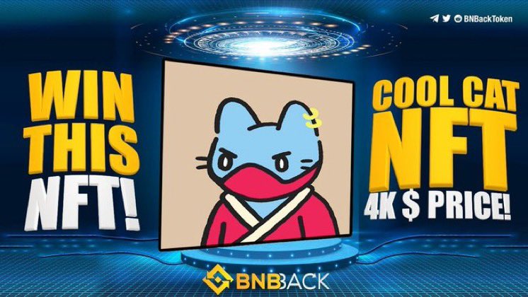 kokid951's tweet photo. Cool Cat NFT 🐈‍⬛ 🔥 Giveaway!!!  @bnbacktoken buy .5 bnb or more, join TG, fill out our quick form, and wait for your chance to win ! TG 💎- https://t.co/6T9Dtivtw9 #NFT #nftart #CoolCatsNFT #CoolCats #cryptocurrency #cryptogiveaway #BNBack https://t.co/GSHsEdfZKB