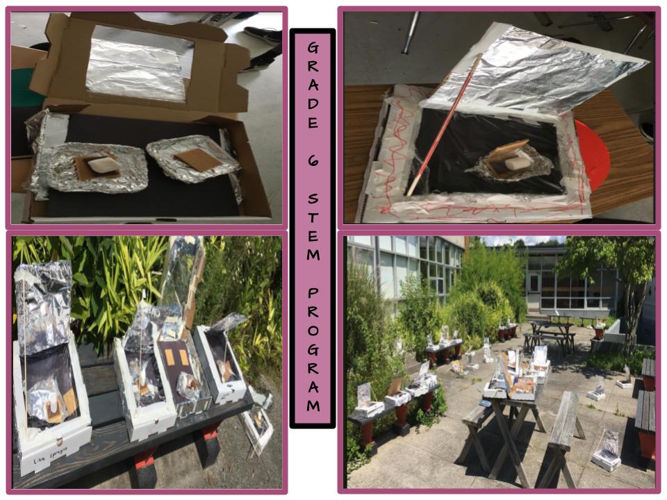 OMS Summer program - Yesterday, grade 6 STEM program designed their own solar oven.  Then tried them out by baking their own smore.