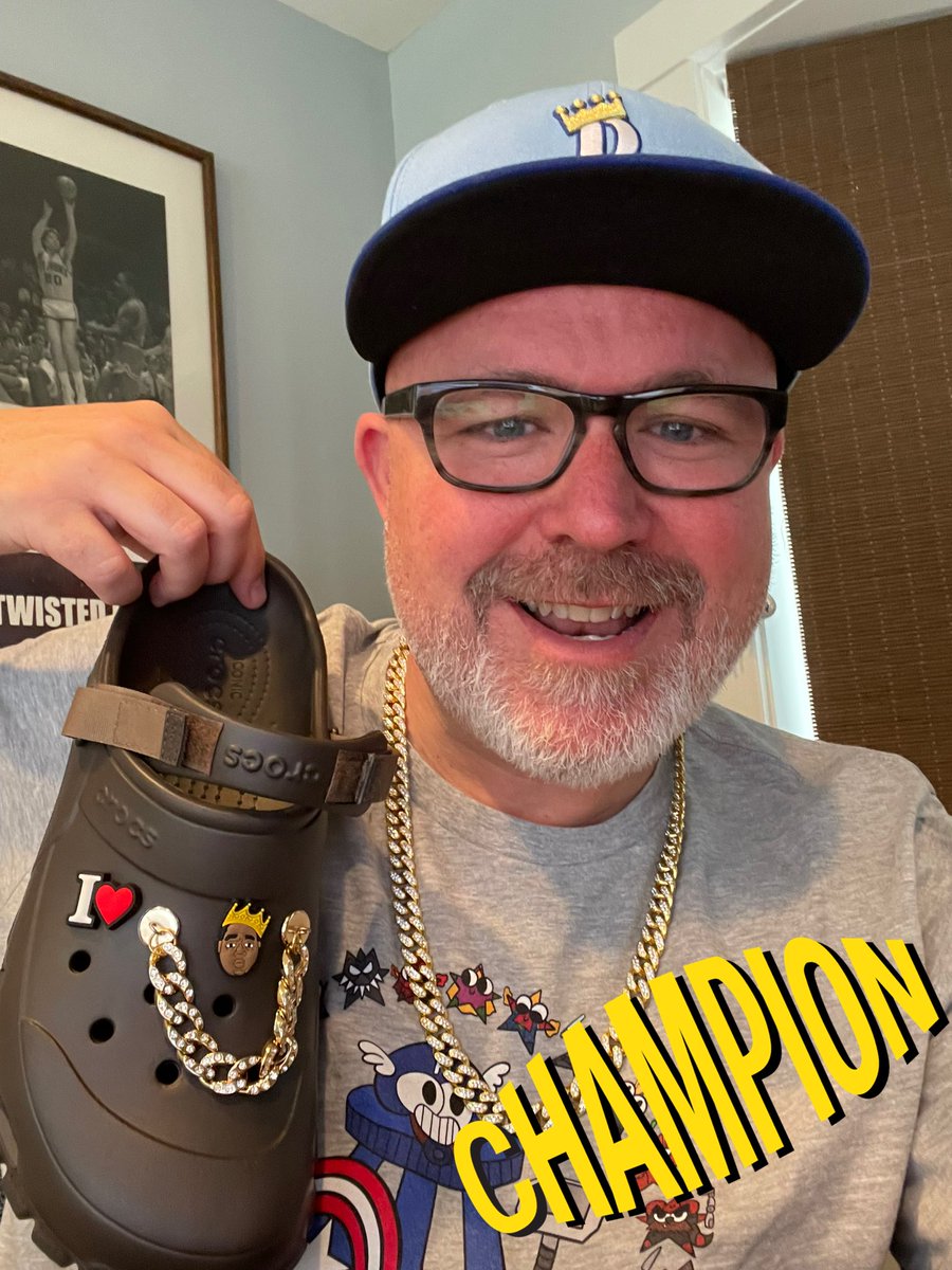 LargeBarstool's tweet photo. I will probably never wear them BUT I still slaughtered the @Crocs competition on this week’s @PodfathersShow #Biggie #guccilink @TheClemReport @UncleChaps https://t.co/BeA5JzvK9I