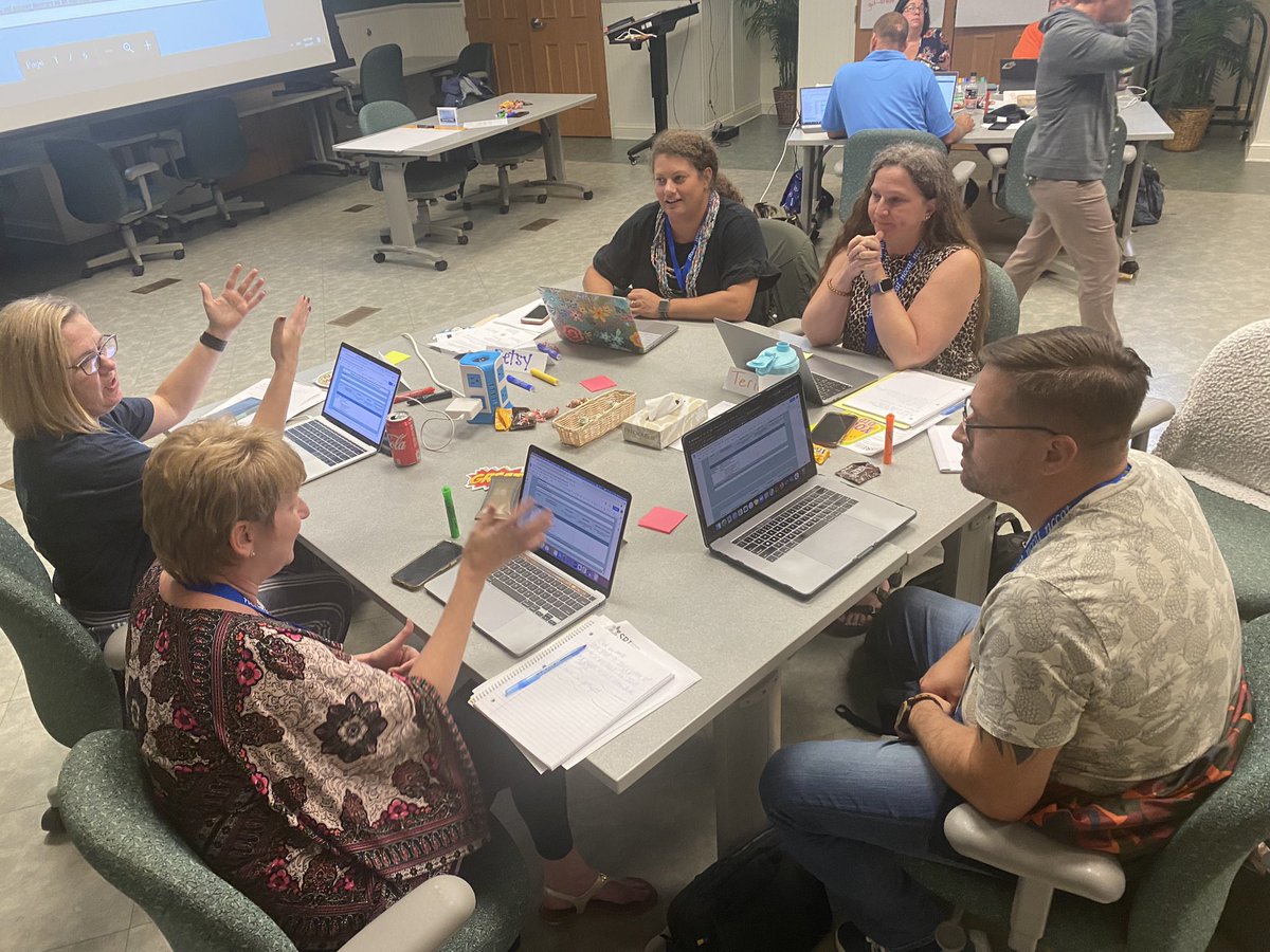 rlwjunio's tweet photo. Day 3: Today we learned our team’s personality types, talked about work styles, and jumped into the work of planning our PD blueprint. Thank you to @scibri and @BoucherLauren for co-facilitating a session on effective virtual PD. #RethinkEdNC I work with so many rock ⭐️s https://t.co/1SVbWW8ivf