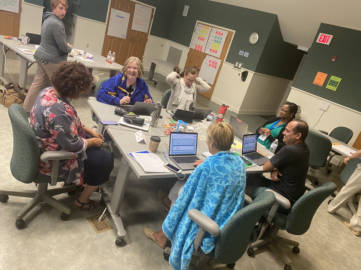 rlwjunio's tweet photo. Day 3: Today we learned our team’s personality types, talked about work styles, and jumped into the work of planning our PD blueprint. Thank you to @scibri and @BoucherLauren for co-facilitating a session on effective virtual PD. #RethinkEdNC I work with so many rock ⭐️s https://t.co/1SVbWW8ivf