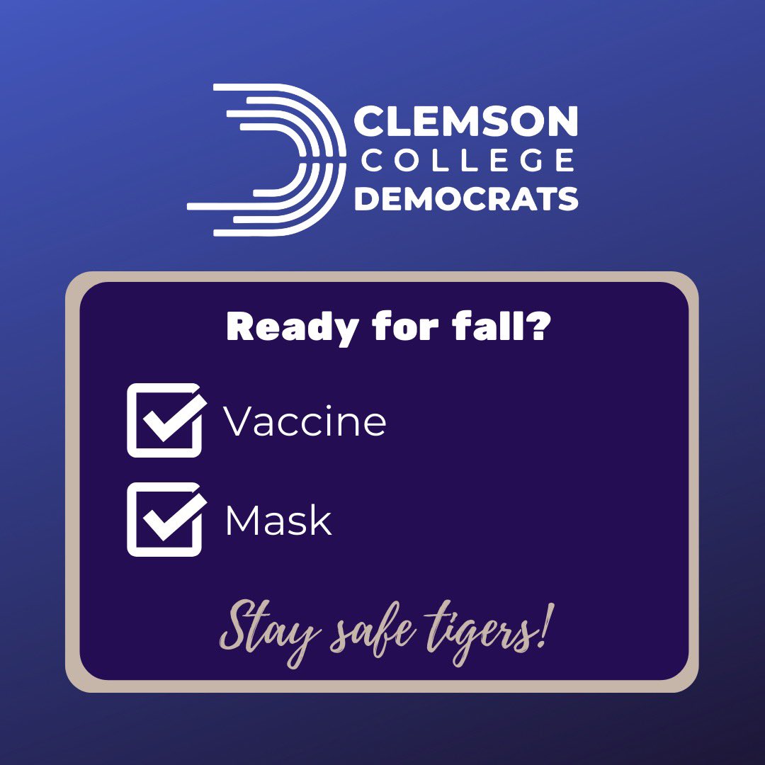 CUDemocrats's tweet photo. We are so excited for fall!#GetVaccinated #WearAMask https://t.co/P6KezgJtW2
