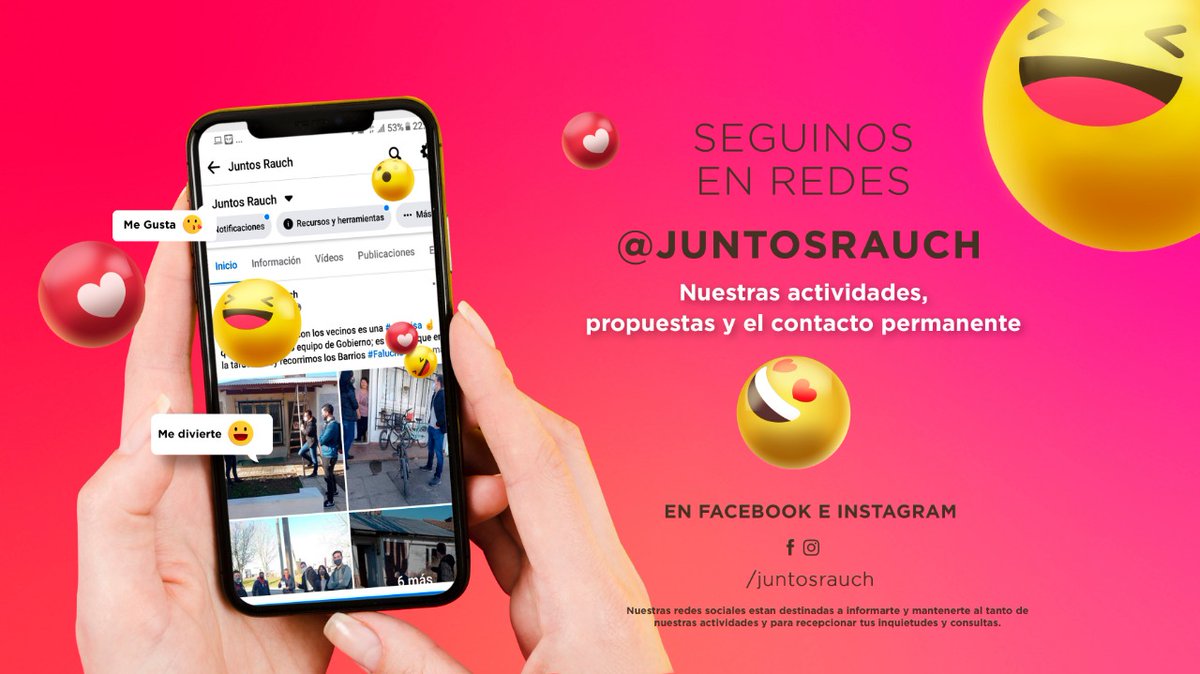 Seguinos en redes.
#JUNTOSRAUCH