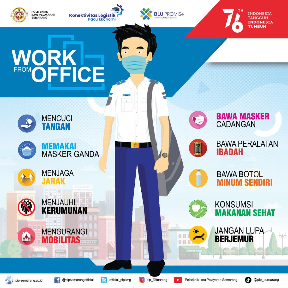 official_pipsmg's tweet photo. Haiii #kawulamoda ....
Di daerah kalian masih diberlakukan PPKM level 4 atau tidak?
Meski PPKM ada loh teman-teman yang masih harus tetap menjalankan aktivitas di kantor, tentu saja tetap harus menerapkan Protokol Kesehatan Pencegahan Covid-19. https://t.co/lmPqOf9qMX