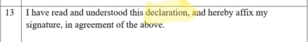 arivvvvv's tweet photo. This was meant to be a consent form but its a 'Declaration' as it is mentioned in point number 13. https://t.co/ecBenJpYR4