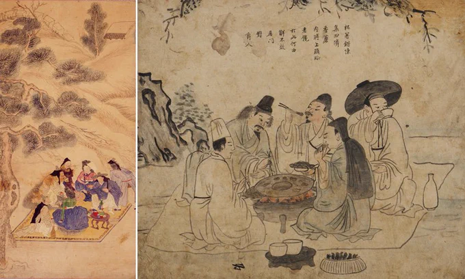 벙거짓골이라는 조리도구가 있었습니다. 전립을 거꾸로 뒤집은 모양새의 화로인데, 고기를 구우면서 육수를 끓일 수 있는데 고기를 다 구워먹고 나면 육수에 밥을 넣어 싹 비워서 먹었다고 합니다. 고기 구워먹는 문화의 원형 중 하나라 할 수 있겠습니다. 