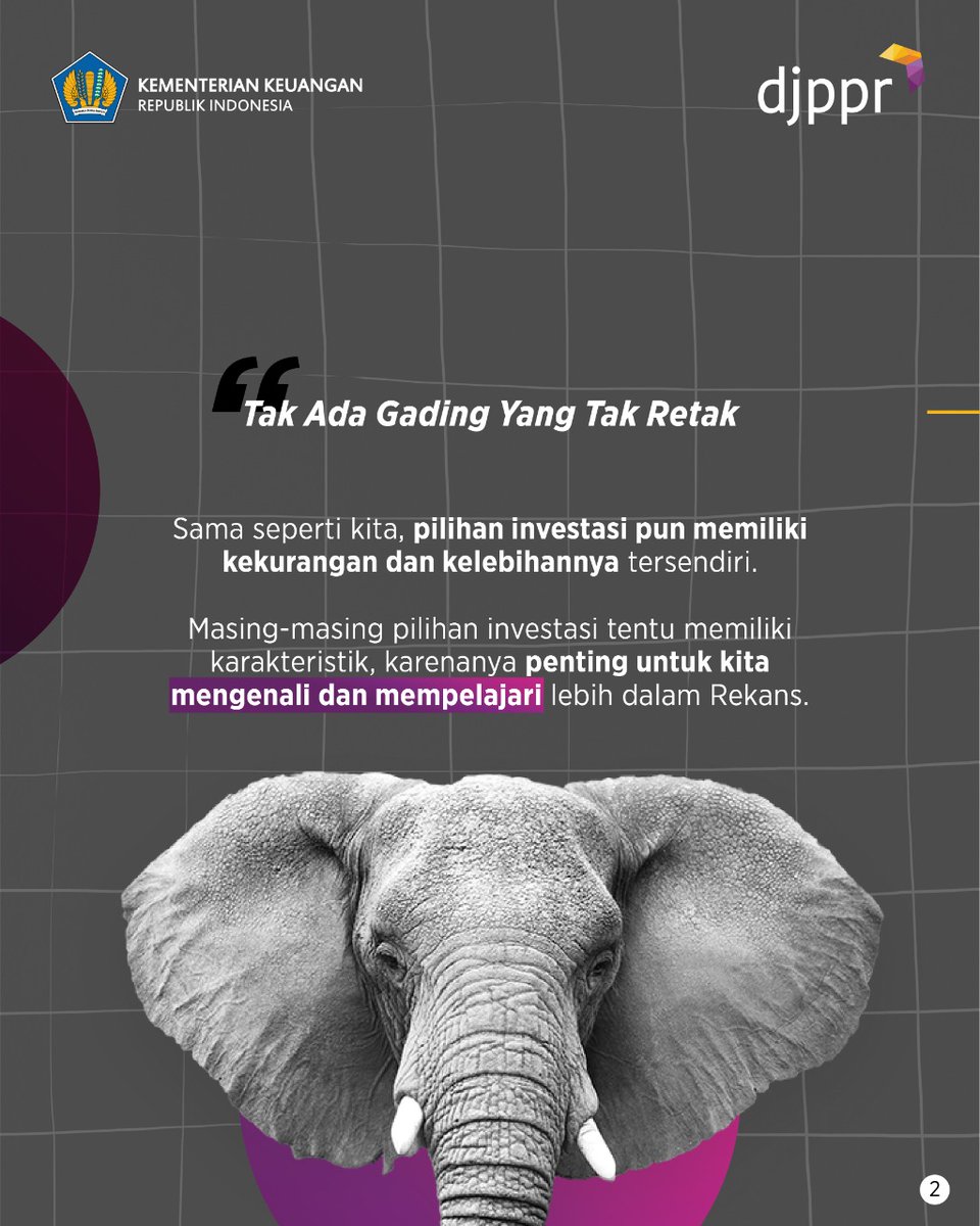 DJPPRkemenkeu's tweet photo. Lalu bagaimana ya tahu pilihan investasi yang pas untuk kita?
Simak tips investasi ala #DirjenPPR berikut yuk! Supaya kamu semakin yakin dalam menentukan pilihan investasimu Rekans. https://t.co/M59GM95OuV