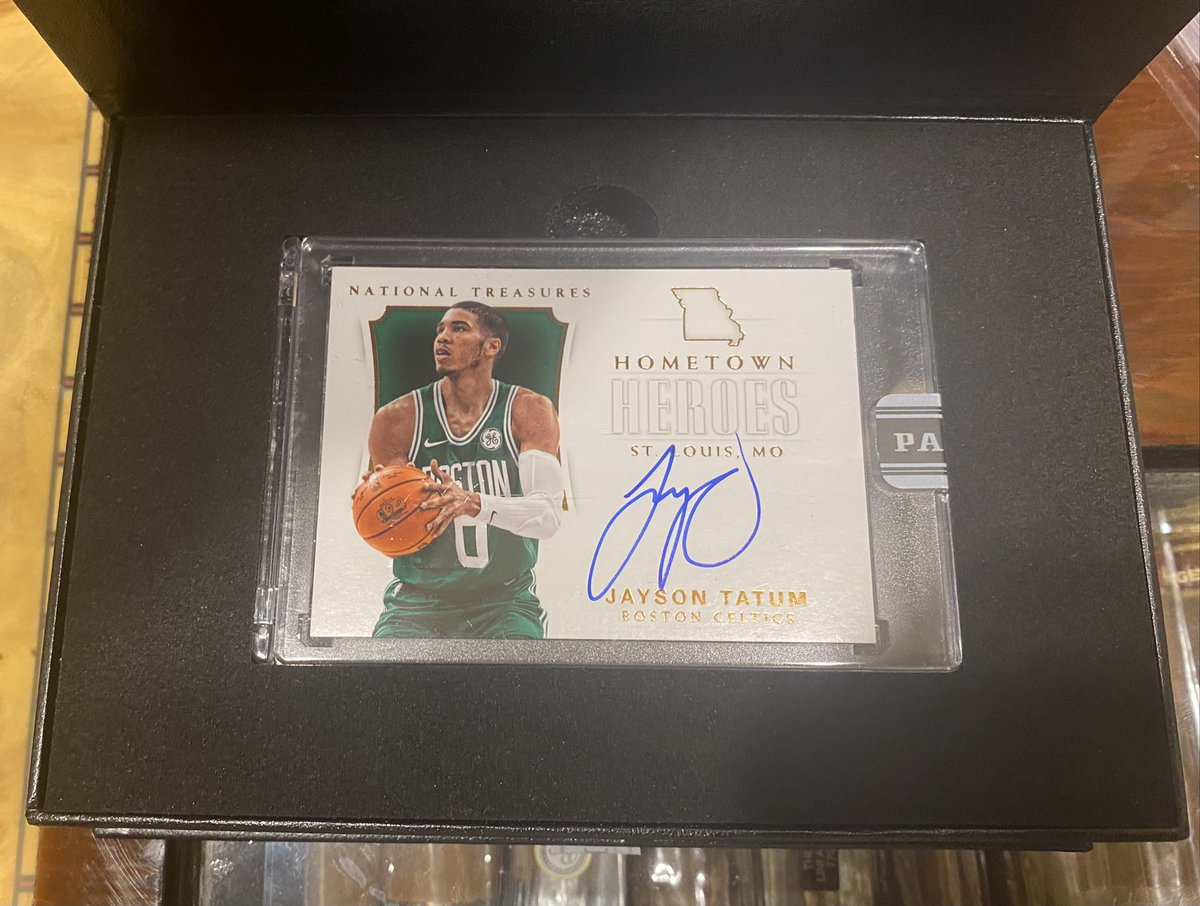 psacards013's tweet photo. Hey Twitter, Any idea what this 2017 hometown heroes Tatum auto is worth? I got it at the nation from the black boxes. It is a 1of1 @CardPurchaser @sports_sell @Psa10Collector @RyansCardssLLC https://t.co/KnnoG2KhMY