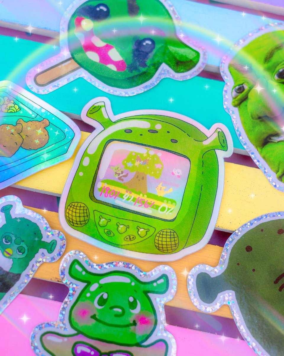 Kammiepompom's tweet photo. https://t.co/uW5EMcznIi
I made some holographic and glitter stickers of some ogres & ogre accessories ๐ These are up in my shop https://t.co/pNH3MNZJmW now!
๐ #mintymixshop ๐ #mintymix ๐ #ogre ๐ #crttv ๐ #ogretv ๐ #shrem ๐ #glitterstickers ๐ #stickerart ๐ #blest ๐ https://t.co/xds7LDox7P
