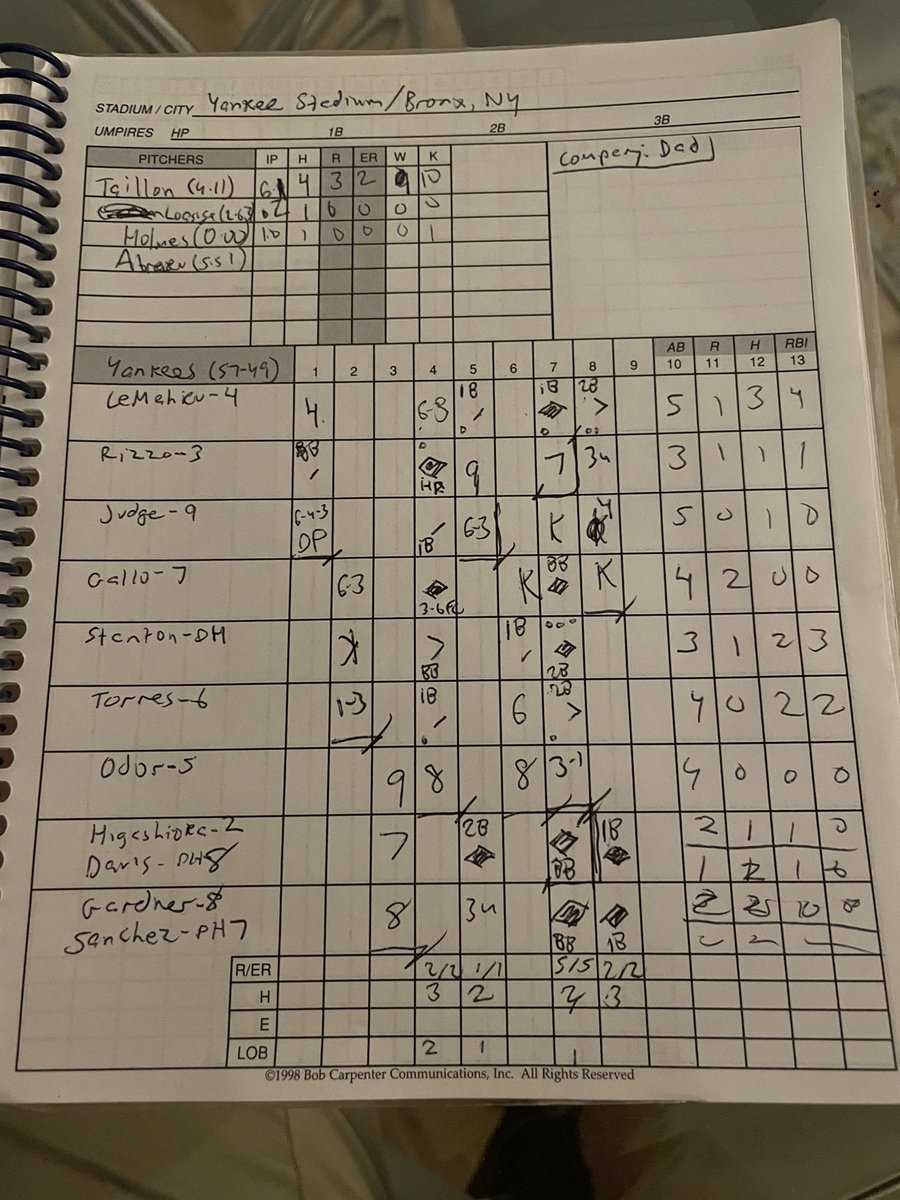 _justinddiamond's tweet image. Tonight’s #FinalScorecard in the Bronx. 

Great to get to a ballgame with my pops in two seasons.
