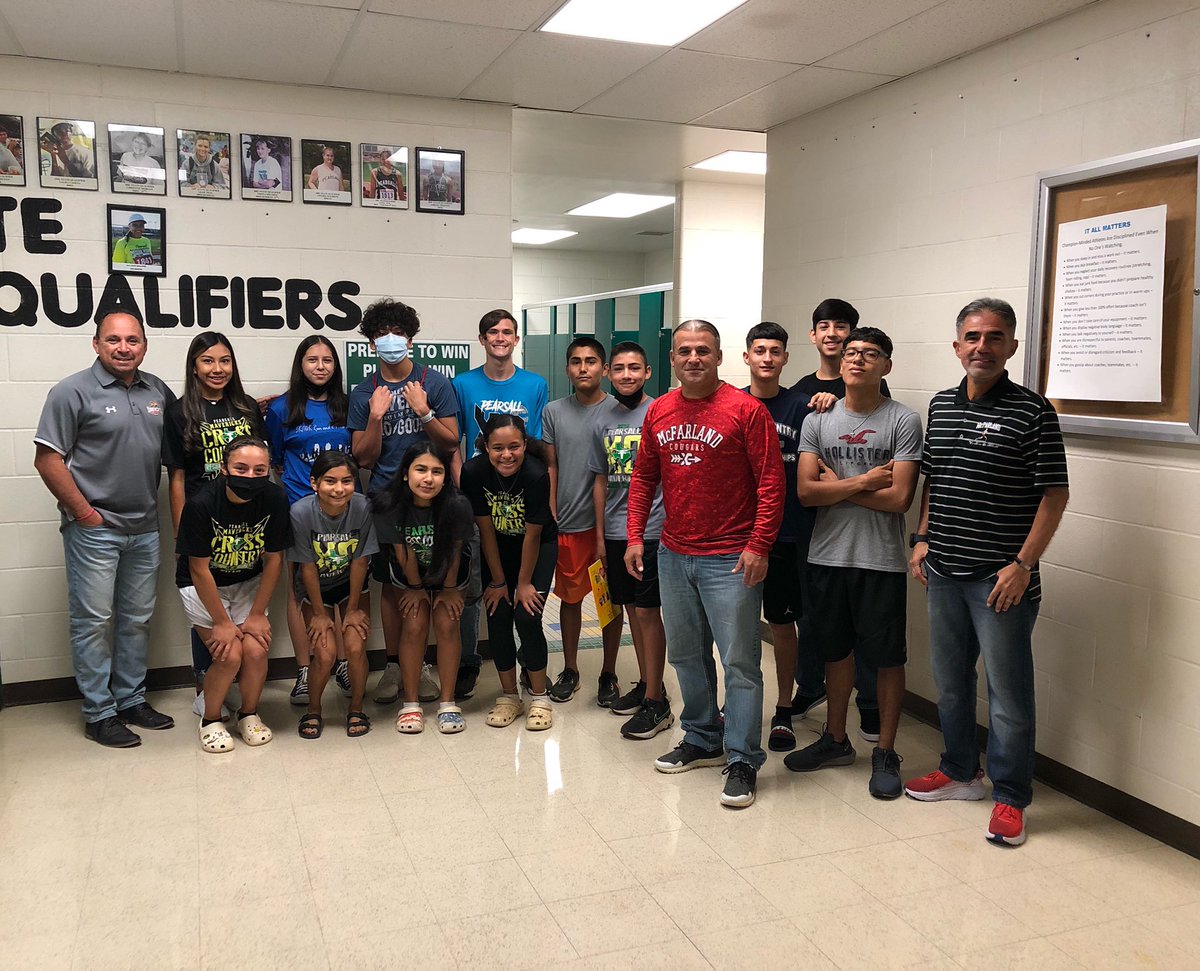 Thank you to the McFarland runners for speaking to our team today