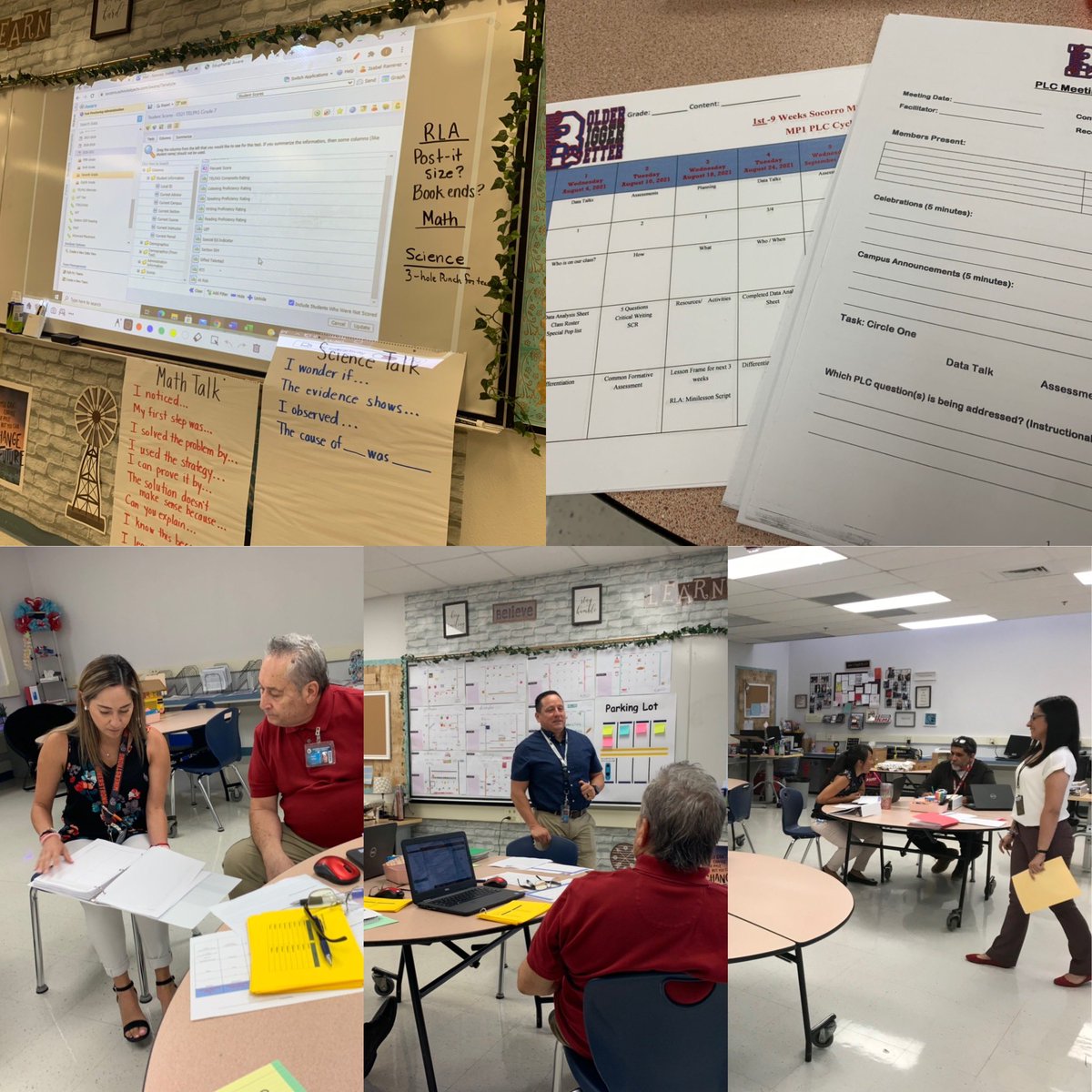 BulldogBulleti5's tweet photo. 🗓❤️🐾What a Wednesday of #BolderBiggerBetter PLCs. Thank you to our @Socorro_Middle teachers for leading and learning together! #HomeSweetClassroom 🗓❤️🐾 https://t.co/L7utIlYIBV