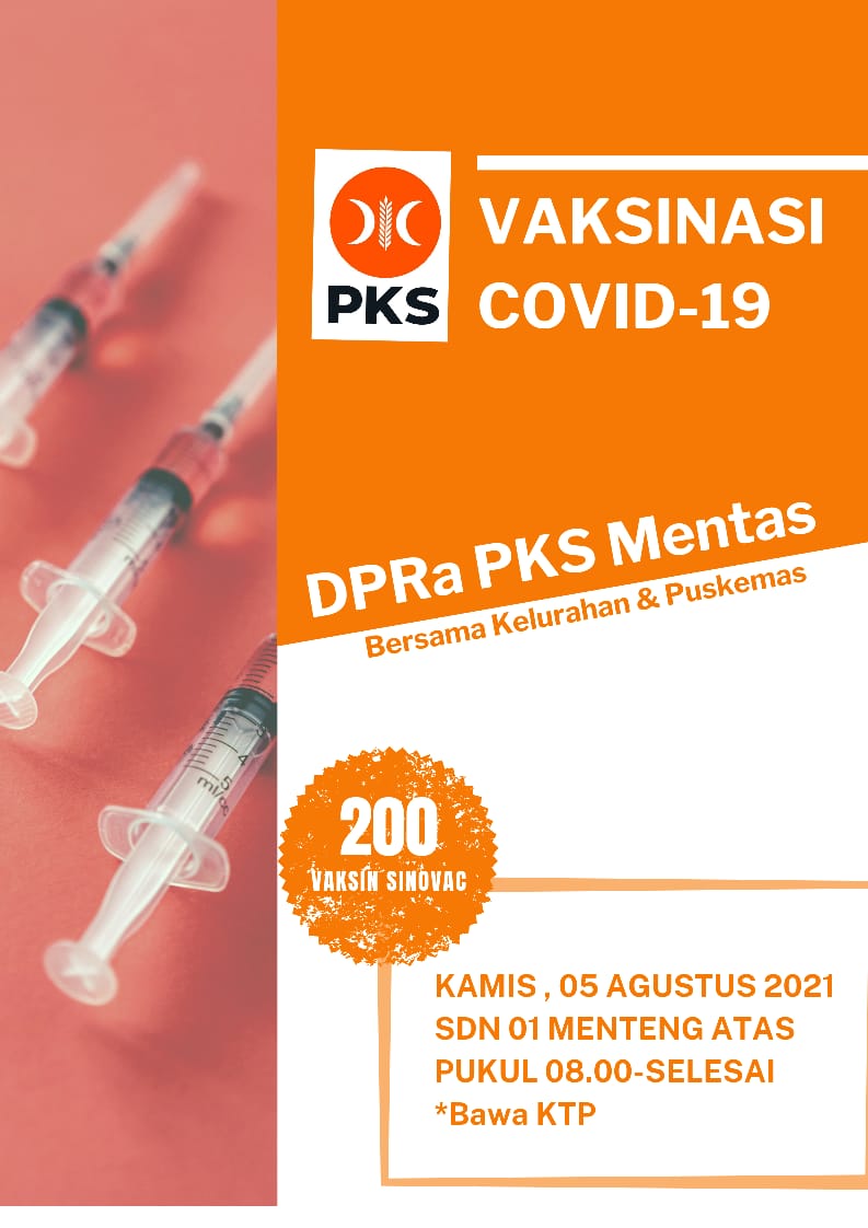 Vaksinasi Sinovac hari ini, yuksss
<a href="/PKSejahtera/">DPP PKS</a> 
<a href="/pks_dkijakarta/">PKS DKI Jakarta</a> 
<a href="/PKSJaksel/">PKS Jakarta Selatan 🇮🇩</a> 
<a href="/SetiabudiPks/">Humas DPC PKS Setiabudi</a>