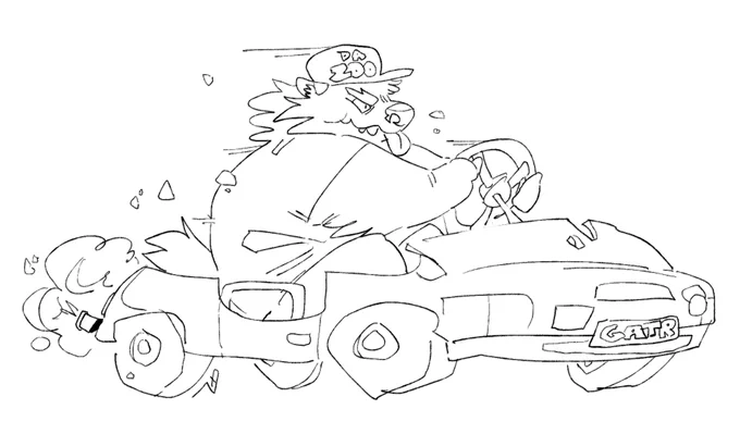 worked a biiiiiiiig double shift today between the fish market and the zoo so im off to bed. here's badgerbuck goin nutzo in a gator tho because god DAMN are they fun to drive 