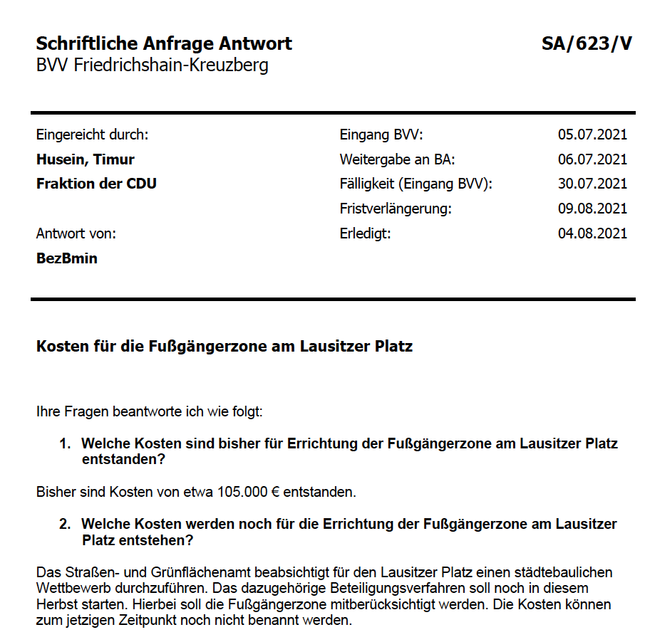 Die rechtswidrige Fußgängerzone am #LausitzerPlatz hat bisher über 100.000 EUR gekostet 💸Was hätte man dafür nicht alles machen können, z.B. drogenversiffte Spielplätze in der Umgebung säubern können 🤸 Den GRÜNEN ist das aber nicht so wichtig... #lausi #Kreuzberg #Fußgängerzone