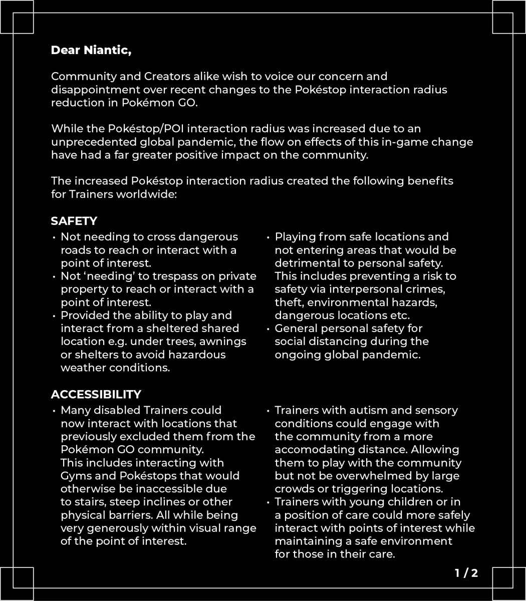 LeekDuck's tweet image. I'm going to set aside my opinion here and share a concern from the community. Although Niantic touts its community as one of its biggest strengths, they haven't done as much as acknowledge us on this matter.

So, @NianticLabs, I ask you to hear us out. #HearUsNiantic