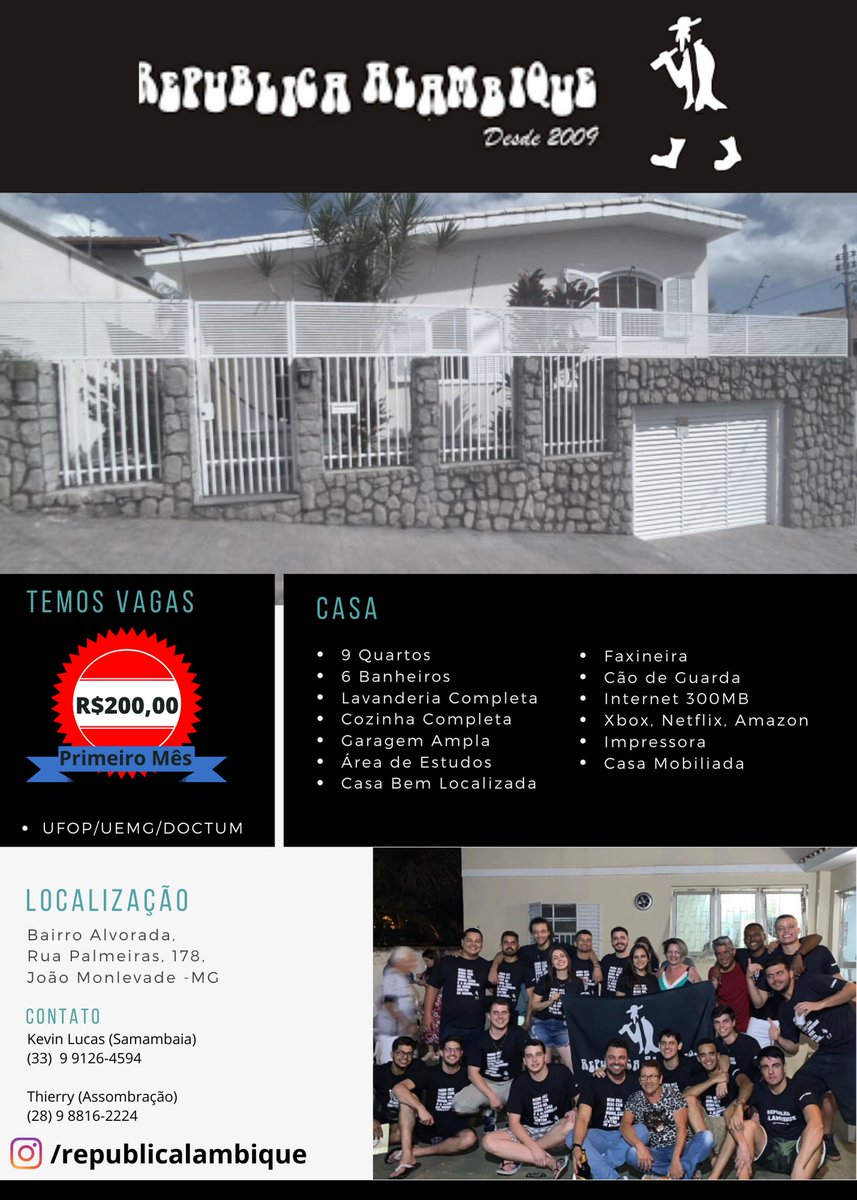 TScursulim's tweet photo. É aluno da UFOP/UEMG/DOCTUM em João Monlevade, e está sem lugar para morar?

Venha fazer parte da nossa da família!! A República Alambique oferece vagas fixas e provisórias!! 

#republica #Joaomonlevade #ufop #uemg #doctum #casa #familia #minasgerais https://t.co/yaaCkb8aZD