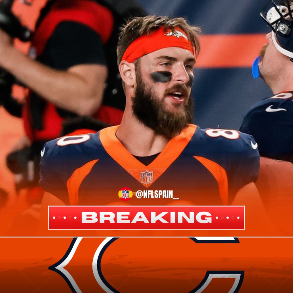 NFLSpain__'s tweet photo. BREAKING 🚨 El TE #JakeButt anuncia su retiro a los 26 años.
Elegido en 5º Ronda del #NFLDraft2017 por los #Broncos, Butt jugó 4 años en #Denver. Esta offseason firmó por los #ChicagoBears.
Una pena cuando un jugador se retira tan joven (más aún con un apellido tan bueno 💀) https://t.co/08VE9sPIxX