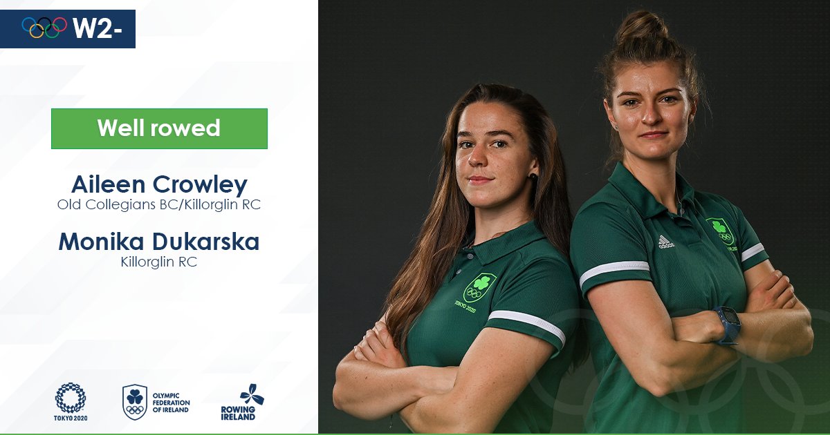 2020 Tokyo Olympics

W2- B Final Result ☘🚣‍♀️

Aileen Crowley and Monika Dukarska finished fifth in the Women’s Pairs B Final.

Aileen and Monika have finished 11th overall, and have represented Ireland proudly as Olympians!

#wearerowingireland
#Tokyo2020