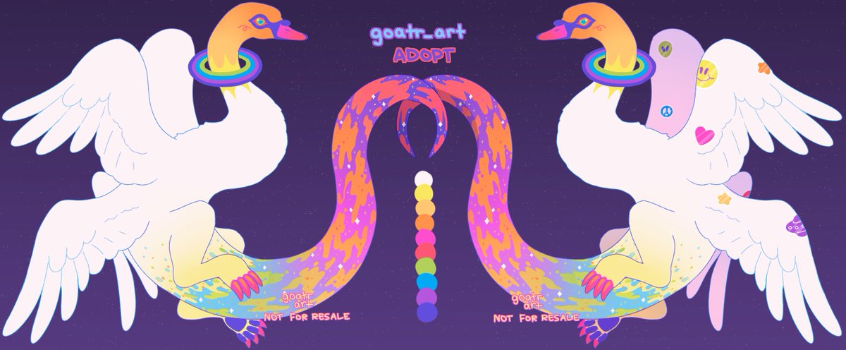 goatr_art's tweet image. this fun swan space dragon is up for offers 🦢🪐 reply or DM me to make an offer, looking for anything over $30!✨
RTs appreciated as always 👽 more info below!