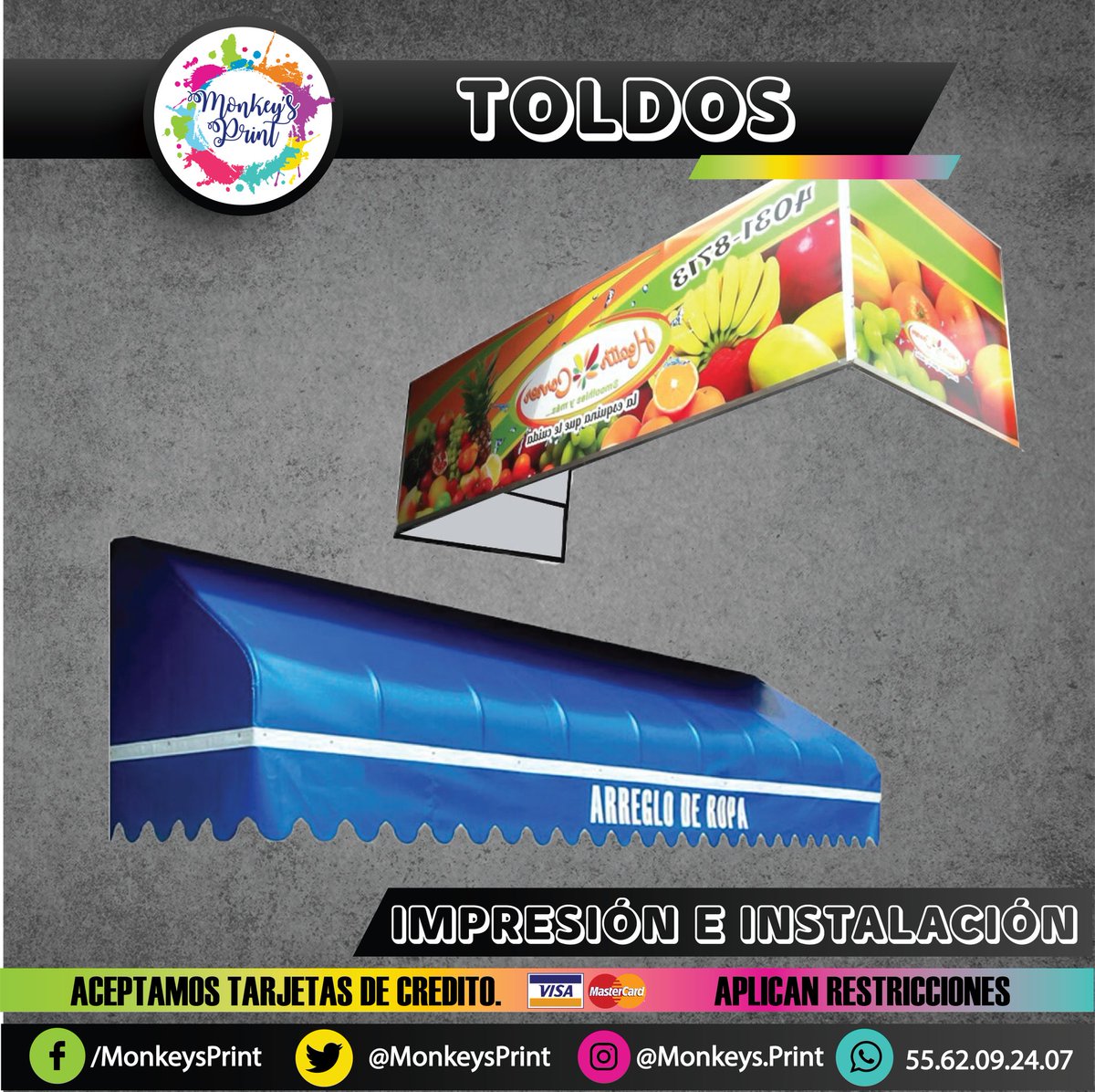 MonkeysPrint's tweet photo. Impresión e instalación de toldos.
¡Cotiza con nosotros!
#consumelocal #publicidad #diseñografico #toldos #instalaciondetoldos #impresion https://t.co/LOeBRY34xQ