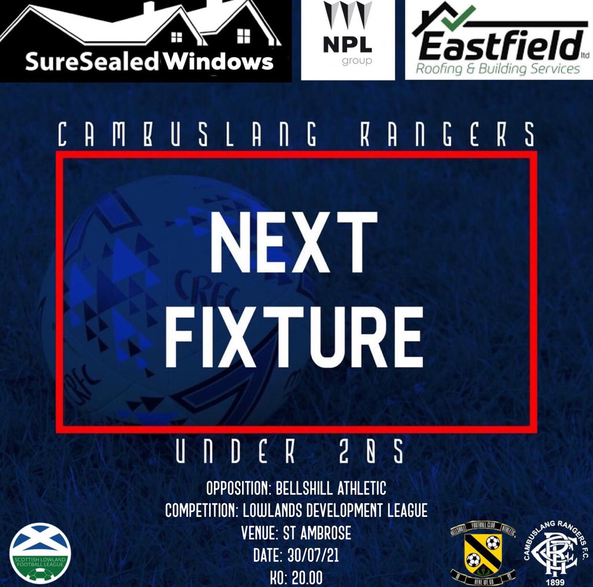 u20s_CambyR's tweet photo. Training session Thursday night then it’s @BellshillA1903 20s on Friday night @stambrosehigh with an 8pm ko.
#absolutelybuzzin
@CambuslangGers @OfficialSLDFL https://t.co/C27fYdjs7m