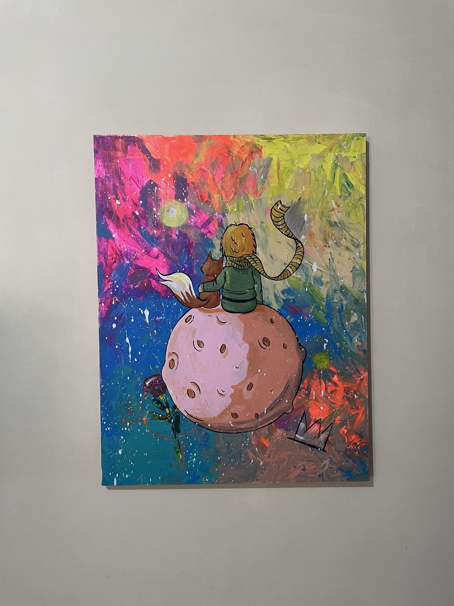 Gaby_Quintero's tweet photo. Nuevo bebé en casa, acrílico sobre lienzo del #RUARTE 😍… “Lo esencial es invisible a los ojos…” #principito #artelocal #hermosillo #Sonora #mexico https://t.co/d8dkwlN1fI