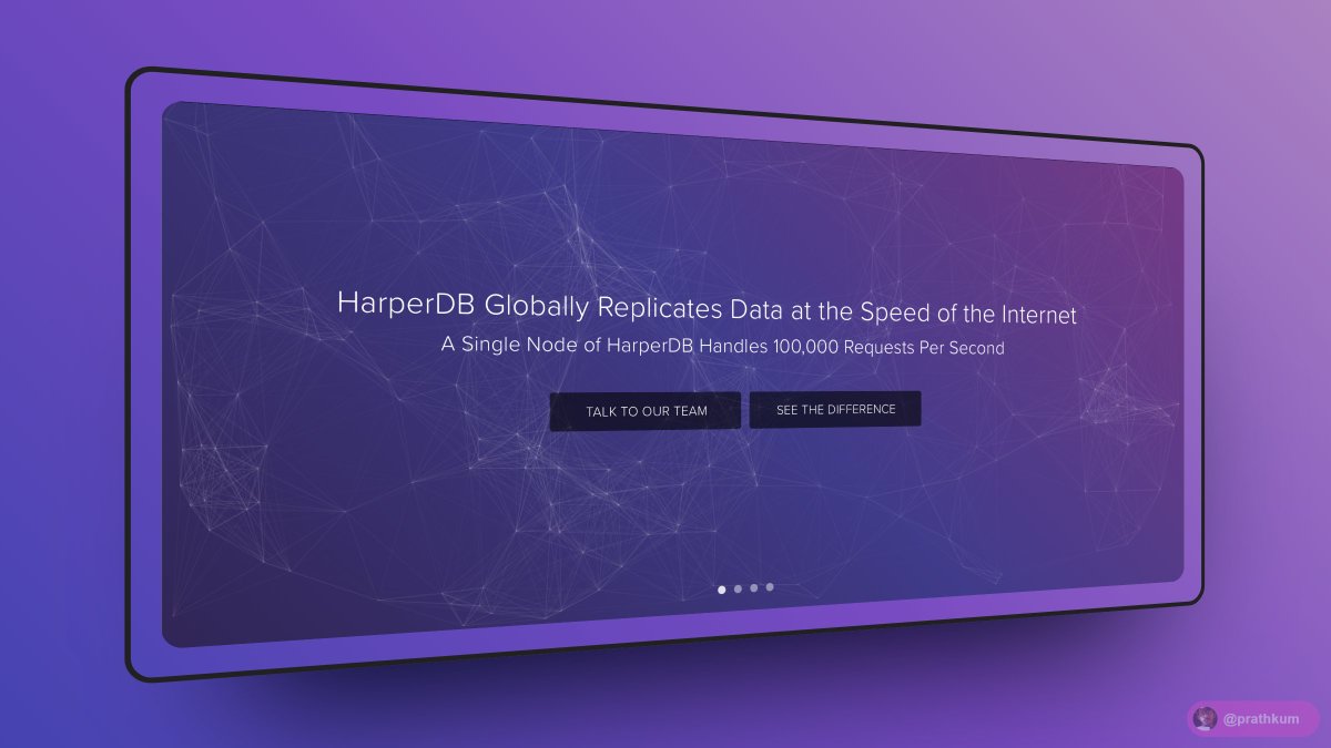 Prathkum's tweet image. I found a great Database for developers.
HarperDB 🐕 
- Connectivity: It has both SQL and NoSQL support ⛓
- Easily manageable: One endpoint for all CRUD operations 📲
- Speed: 38 times faster than other DBs 🚀
🔗 harperdb.io