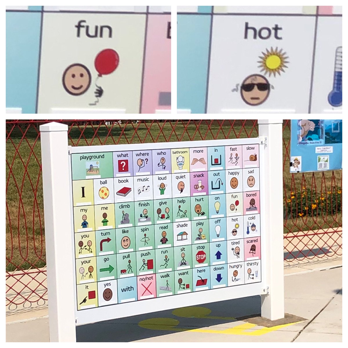 ErinPant's tweet photo. Great morning checking out @MontgomeryParks first communications board at Wheaton Local Park. The board assists people with diverse language skills express themselves and connect with others. https://t.co/MILkv3uahf