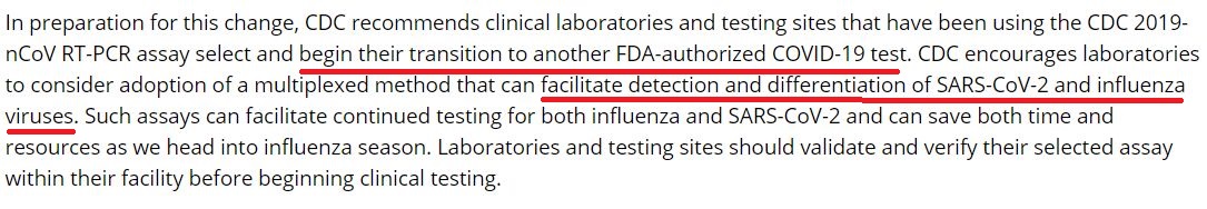 Holy smokes. The CDC indirectly admits current PCR tests lack capability to differentiate between COVID-19 and standard influenza.

Remember when the seasonal flu went *poof* last year? I think we finally have our explanation...🔻
cdc.gov/csels/dls/locs…