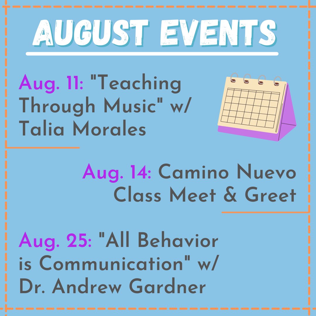 August will be a busy month for us, but luckily you're invited to join the fun! We're hosting 2 virtual Open Forums, giving YOU the chance to hear from experts on a variety of topics. Plus you're invited to a Camino Nuevo Meet &amp; Greet. 
Get the info here: bit.ly/3yb9gGD