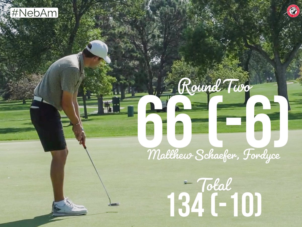 NGAgolf's tweet photo. Are we seeing another dominant performance at @Lochland?

Matthew Schaefer shoots 66 (-6) and leads by SIX at 134 (-10). #NebAm https://t.co/i2le1Ty8GA