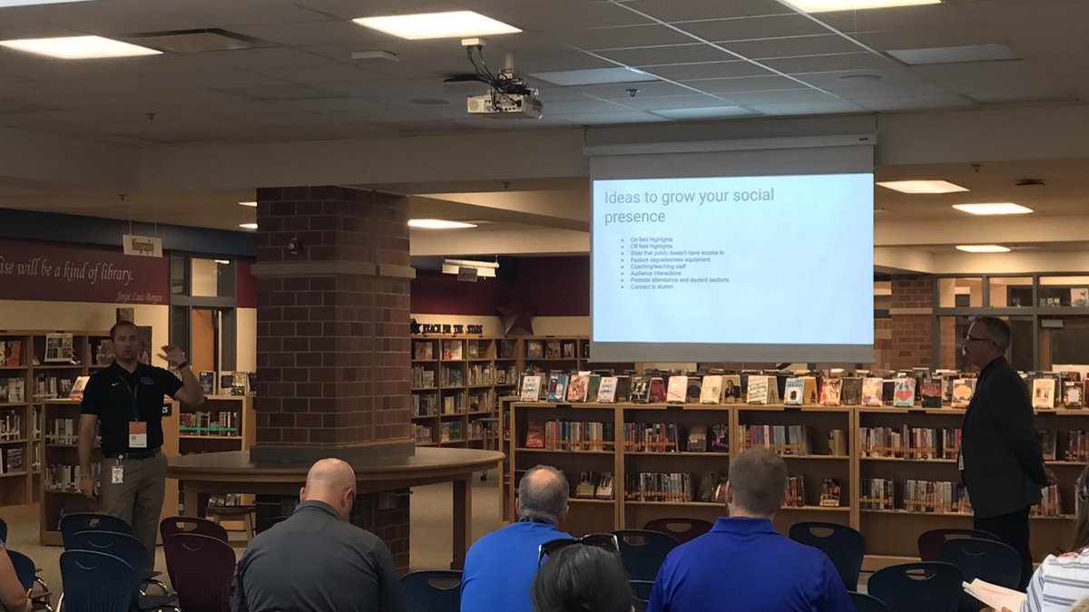 GoatFundraising's tweet photo. @PocketAD_  and @LanceSmith34 talking to AD’s about Making Social Media Work For Your Athletic Department. #NHSACA #NationalConvention #SocialMedia https://t.co/QKr15CqWPE