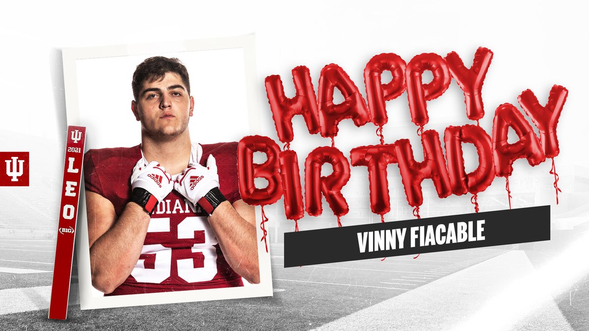 IndianaFootball's tweet photo. Enjoy the day, @vinnyfiacable! 🎂🎁🎉

#LEO https://t.co/3ScKGhik3p