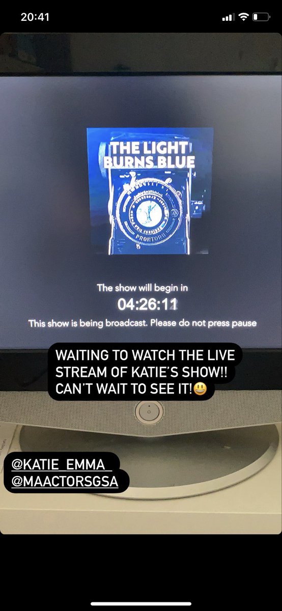 Really enjoying ‘The Light Burns Blue’ performed by <a href="/MAActorsGSA/">MA Actors GSA 2021</a>!! So proud of you <a href="/Katie_Emma_/">Katie Worrall</a>, you’re as wonderful as I knew you would be!! <a href="/JackHBolton/">Jack Bolton</a> and @beckymac94, you’re both incredibly talented and it’s a pleasure to watch you all in this great show!!