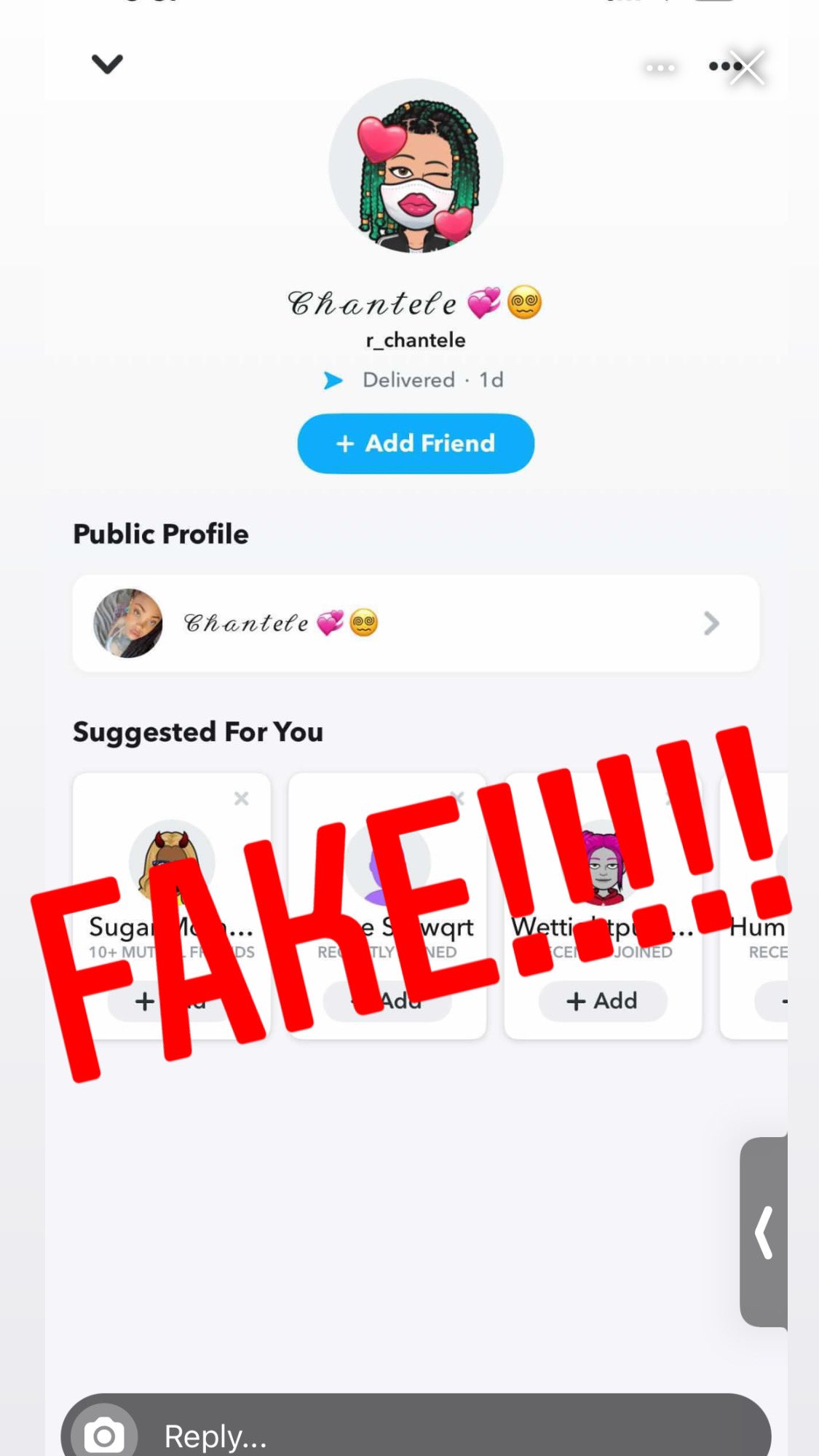 Rebellious Chantele on Twitter: This is not my snap chat!! I do not 