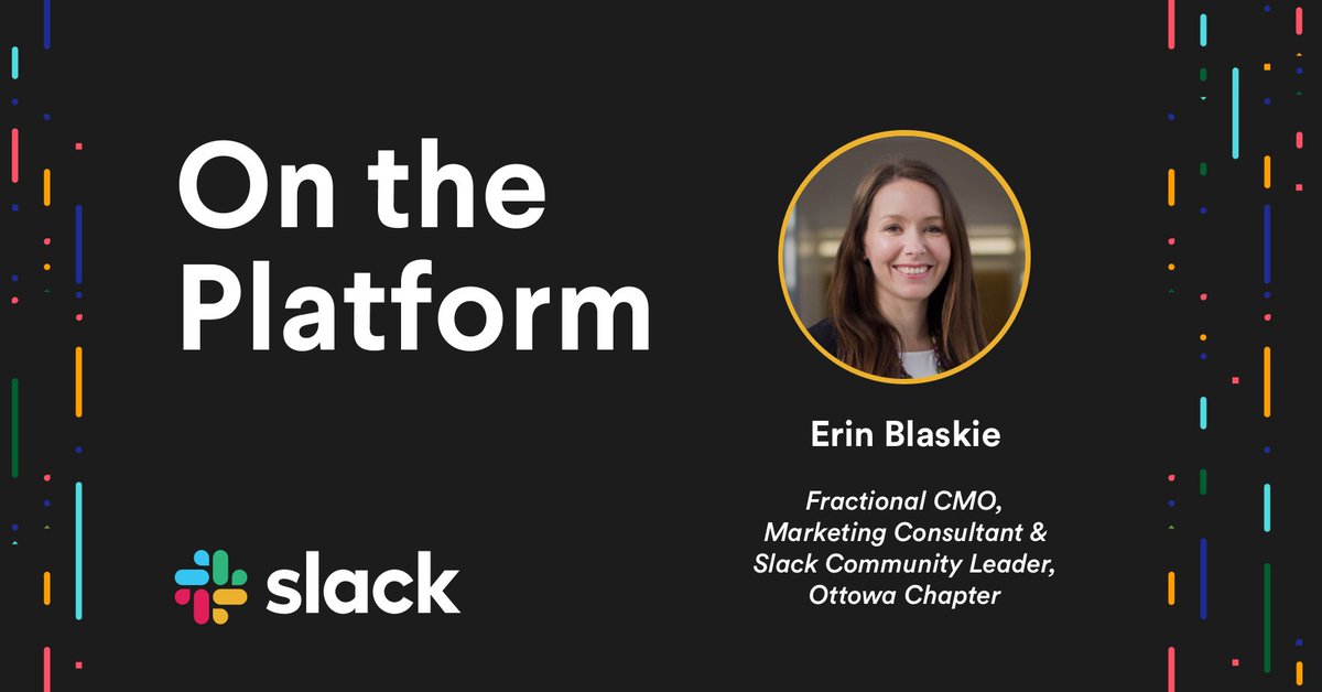SlackAPI's tweet photo. 🎙️ Our #ontheplatform series continues, this time with Fractional CMO @erinblaskie on the future of growth marketing and her experience in launching a new Slack Community Chapter. Check it out: https://t.co/emEPLeEXiO https://t.co/5YbhTKbljH