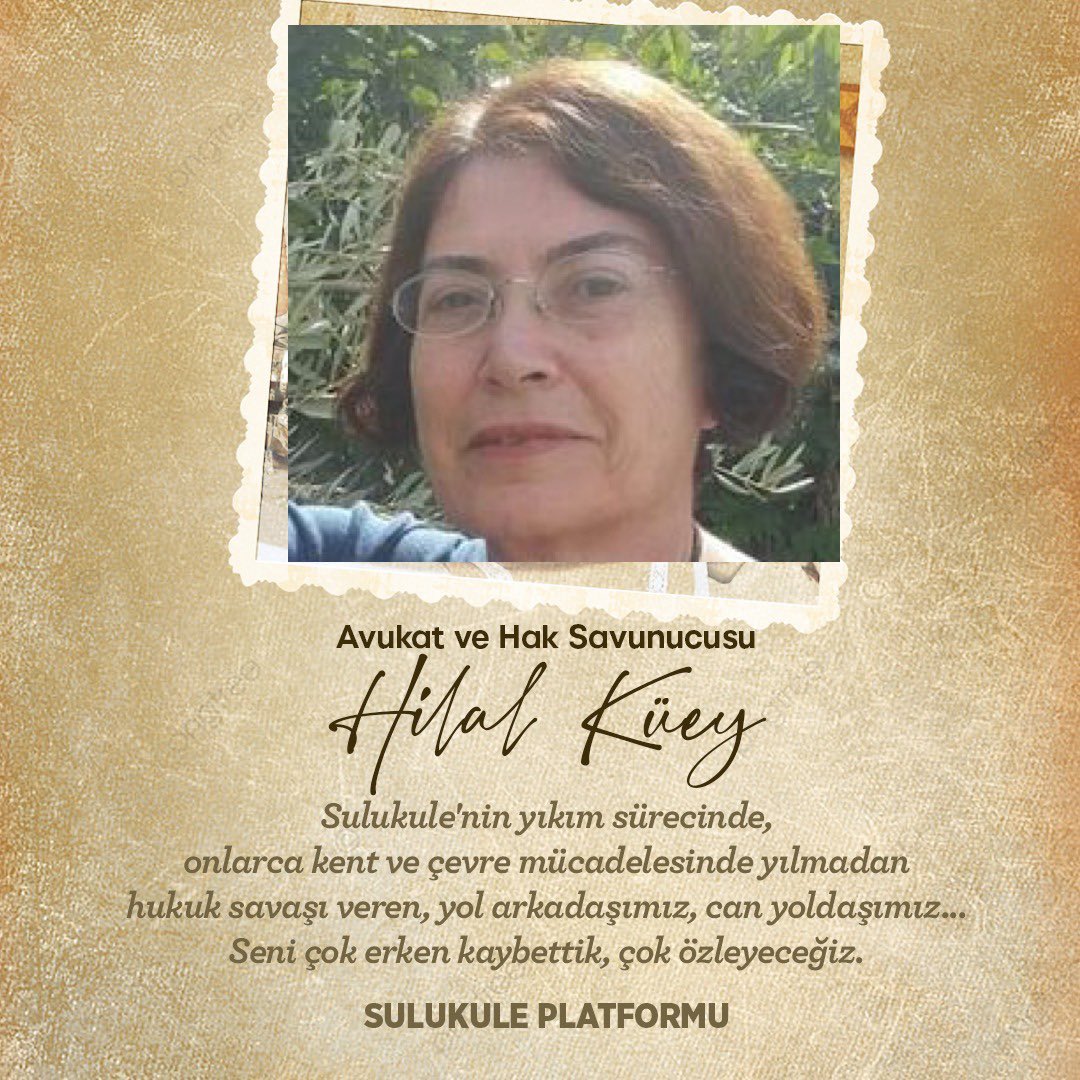 AsliIngin's tweet photo. Canımız, değerli insan Hilal Küey'i kaybettik. O, Sulukule'den  Selendi'ye, Edirne'ye Roman hakları için oradan oraya koşan, Allinoi, kent hakları, doğa ve kültür varlıkları için mücadele eden yılmaz bir hukukçuydu. 
Işıklar içinde yat sevgili Hilal... https://t.co/LkR1iLg1i6