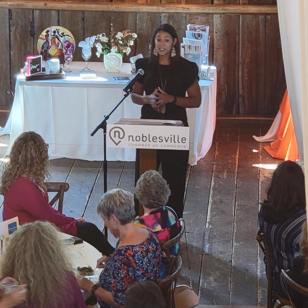 NoblesvilleCOC's tweet photo. It was a full house today at the WIN Annual Leadership Luncheon, where we heard Dr. Stacy Atkinson talk about the future direction of Hamilton County's Ivy Tech location. #whywewin #win https://t.co/kyFe4lW5l7