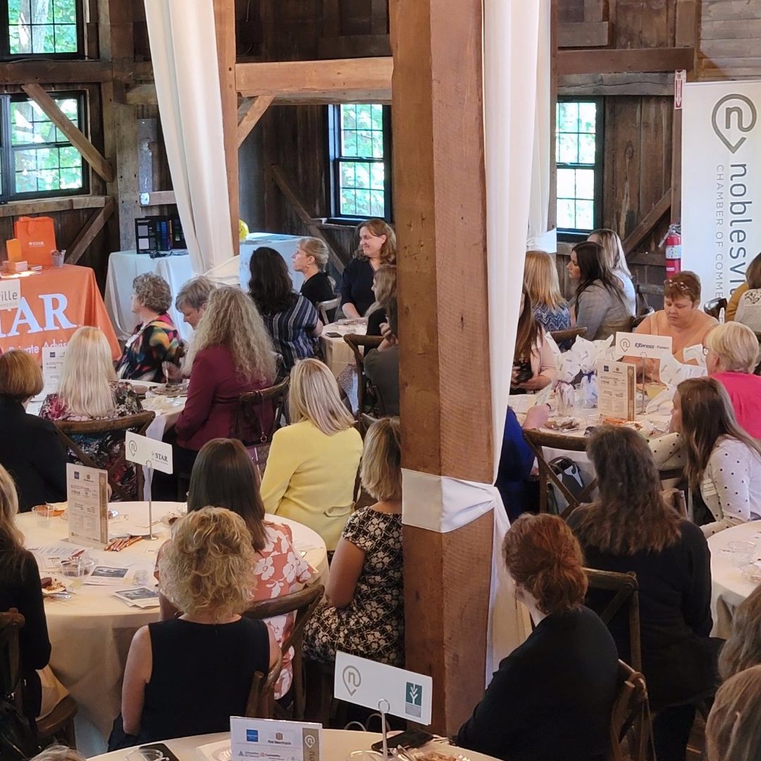 NoblesvilleCOC's tweet photo. It was a full house today at the WIN Annual Leadership Luncheon, where we heard Dr. Stacy Atkinson talk about the future direction of Hamilton County's Ivy Tech location. #whywewin #win https://t.co/kyFe4lW5l7